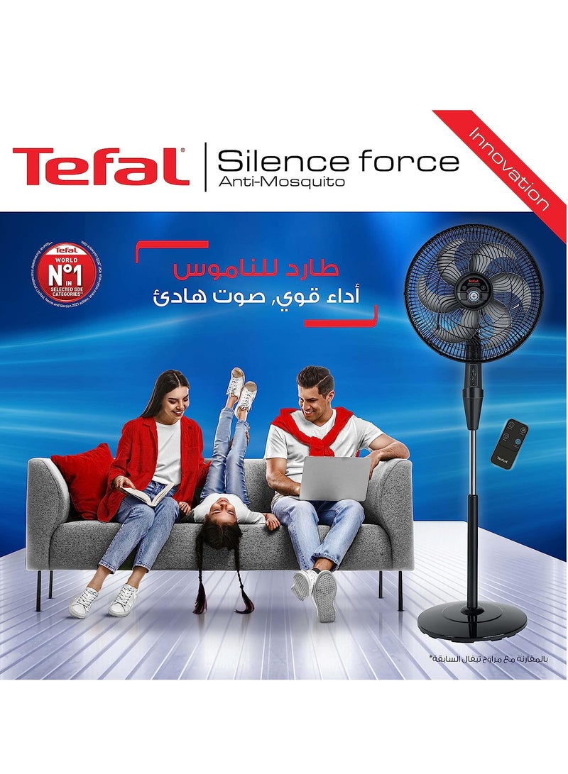 Tefal - Stand Fan, 16 Inches, 3 Speeds, Remote Control 75 W VG4130EE Black - Image 1