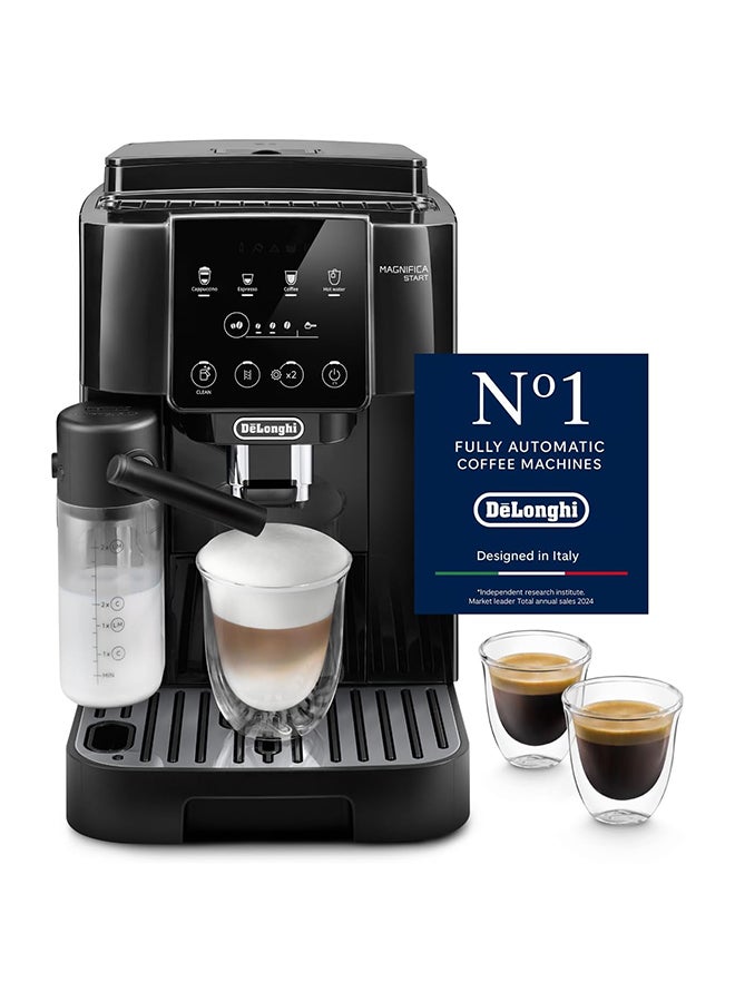 ديلونجي Magnifica Start Fully Automatic Coffee Machine One-touch Cappuccino Maker With Lattecrema Hot Technology 13 Grind Settings Compact Design Soft Touch Panel 1.8 L 1450 W ECAM220.60.B Black - Image 1