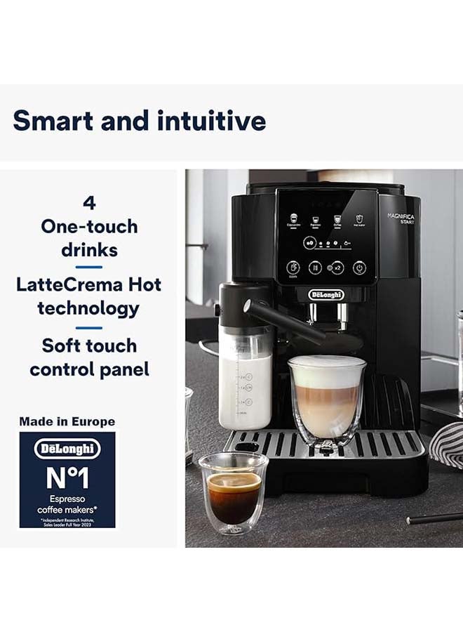 ديلونجي Magnifica Start Fully Automatic Coffee Machine One-touch Cappuccino Maker With Lattecrema Hot Technology 13 Grind Settings Compact Design Soft Touch Panel 1.8 L 1450 W ECAM220.60.B Black - Image 3