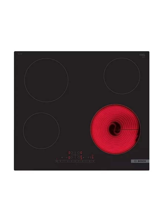 BOSCH Series 6 Electric Ceramic Glass Hob 60cm 4 Burners Black Touch Control PKE611FB2M Black - Image 1