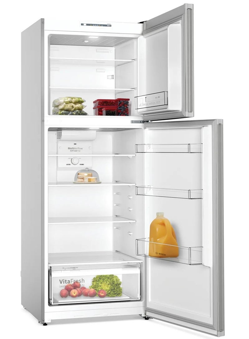BOSCH Series 4 Refrigerator, 453 L with freezer at top 186x70cm KDN55NL2E8 Stainless Steel - Image 2