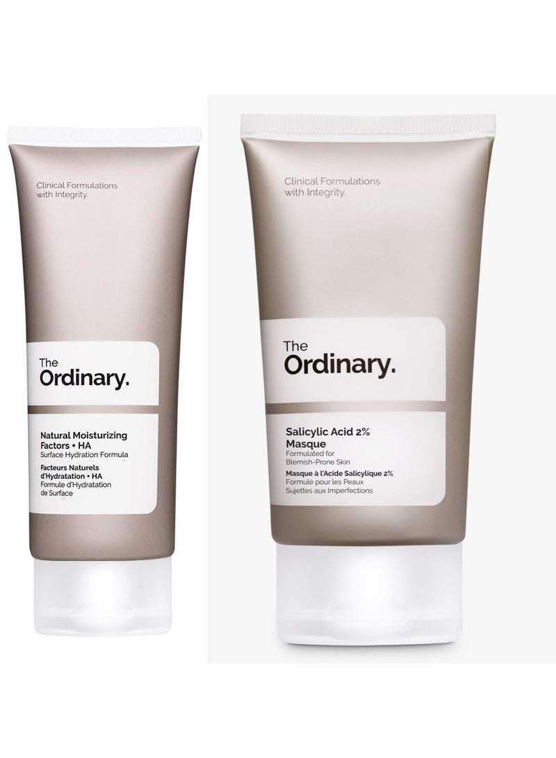 The Ordinary 2 Piece - Natural Moisturizing Factors + HA and Salicylic Acid Masque 2 Pieces - 1 Piece is 100 Ml and 1 Piece is 50 Mlml 