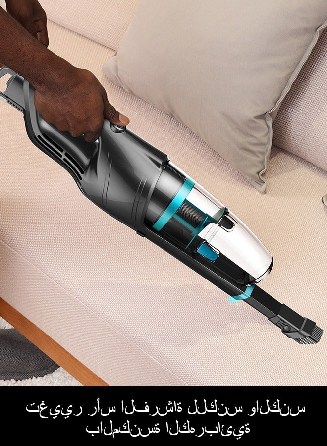 ديرما مكنسة كهربائية سلكية مع دوران 180 درجة، محرك 600 واط، ضوضاء منخفضة ومتعددة الوظائف، HEPA 14000 باسكال، 1.2 لتر، أقل من 75 ديسيبل - Image 2