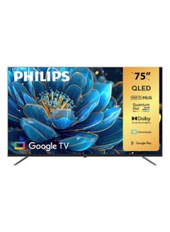 Philips 75 inch QLED 4K Google Smart TV 75PQT8169/56 Black 75PQT8169/56 Black  - Image 1