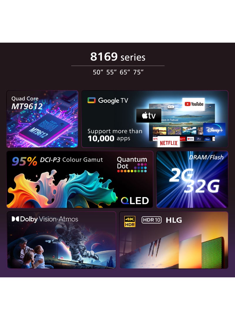 فيليبس - تلفزيون ذكي 4K UHD QLED من جوجل مقاس 86 بوصة - Image 1