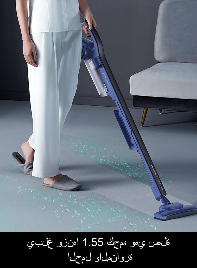 Deerma - Handheld Vacuum Cleaner,3 Brush Heads For Different Scenarios,15000 Pa Strong Suction Power,Removable 800mL Dust Box 600 W DX810 Blue - Image 1