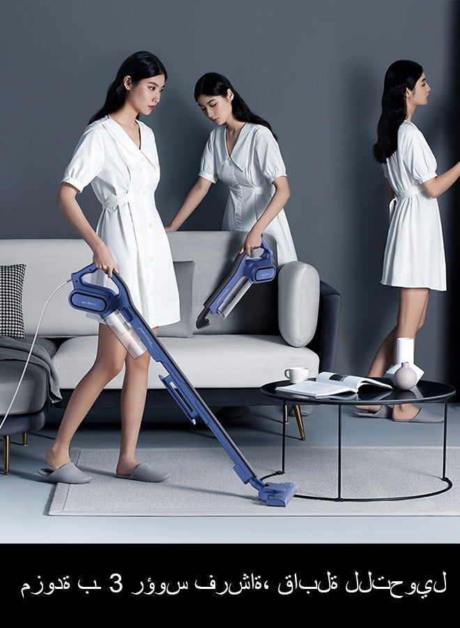 Deerma - Handheld Vacuum Cleaner,3 Brush Heads For Different Scenarios,15000 Pa Strong Suction Power,Removable 800mL Dust Box 600 W DX810 Blue - Image 1