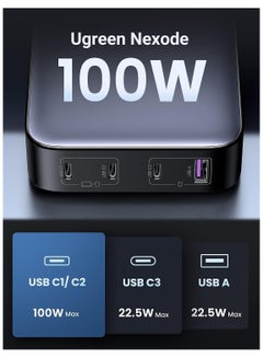 Ugreen UGREEN Nexode USB C Charger 100W GaN Desktop Charger 4 Ports Laptop Adapter GREY  - Image 2