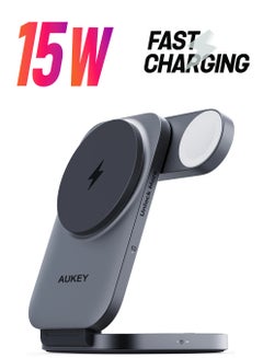 LC-MC312 MagFusion Z Qi2 3-in-1 Foldable Magnetic Fast Wireless Charging Station Grey