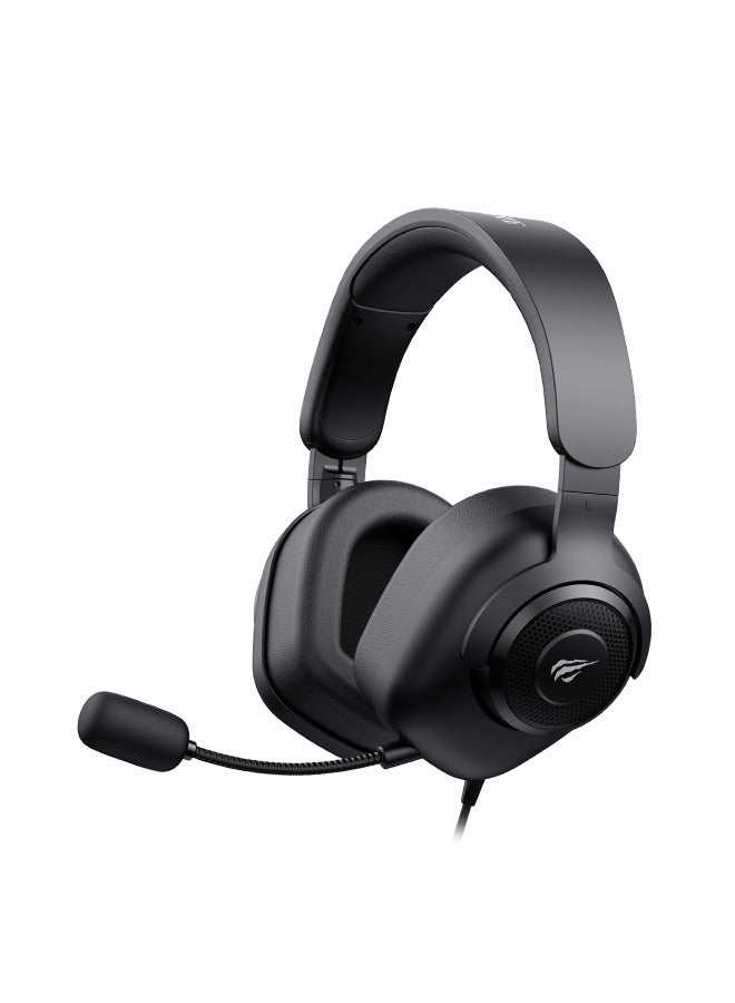 havit Gaming Headphone with Detachable Microphone, Over-Ear Wired Computer Headset, 50mm Drivers, Hi-Fi Stereo Surround Sound, Black - Image 1