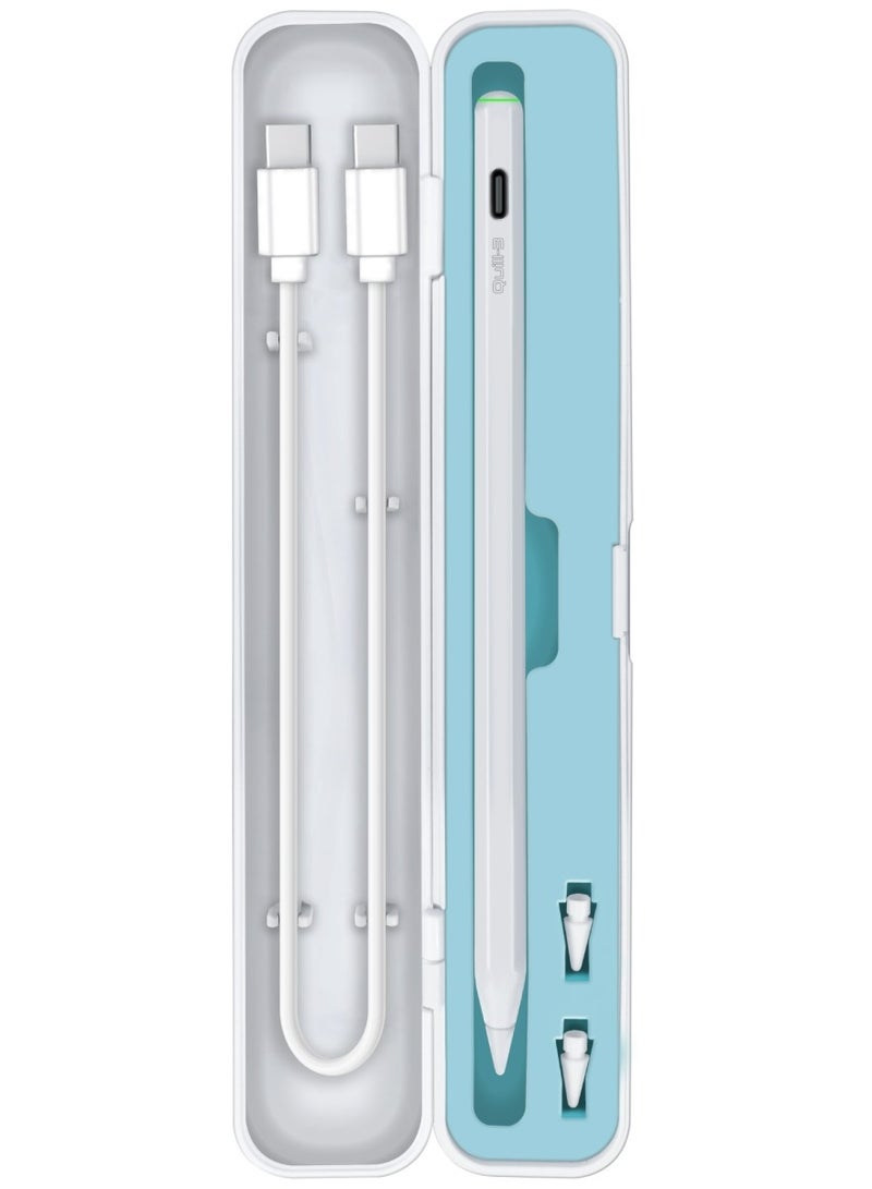 PROMATE - Bluetooth Stylus Pencil For iPad With Multifunctional Button,12-hour Battery Life, Palm Rejection, Tilt Recognition, Magnetic Charging, USB-C Port, 1-Year Standby Time,Replaceable Nib, Quill-3 White - Image 1
