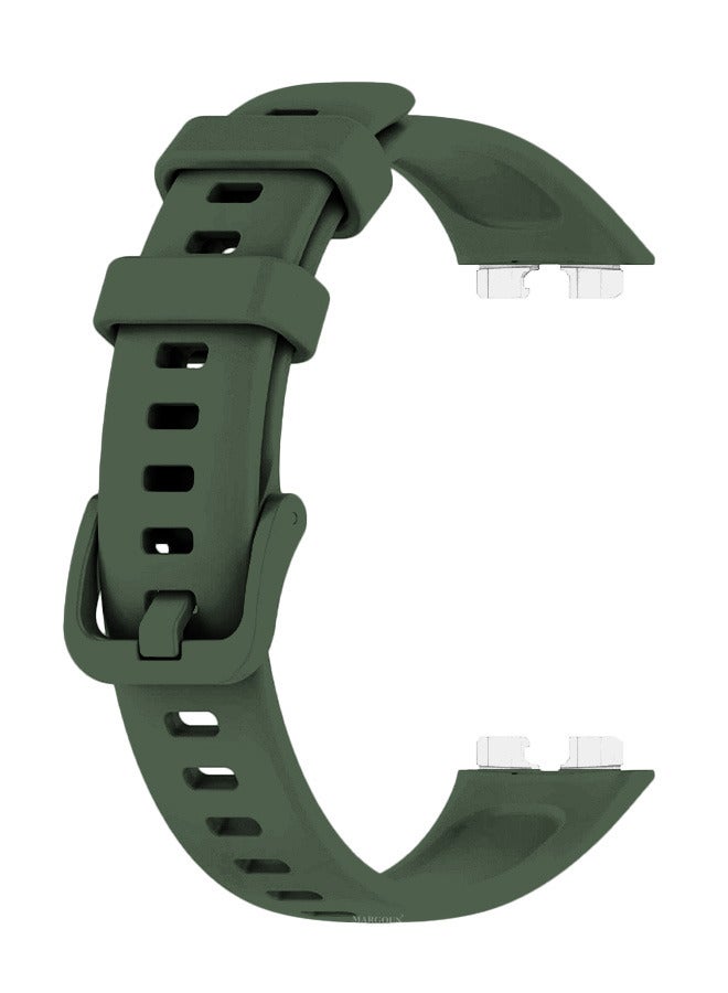 MARGOUN [for Huawei Band 9] Soft Silicone Wristband Replacement Band Watch Strap Sport Strap Green - Image 2