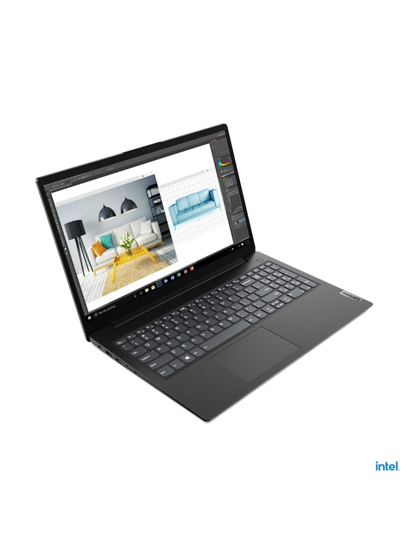 Lenovo - V15 G2 IJL Laptop With 15.6-Inch Display,  Celeron N4500 Processor/8GB RAM/256GB SSD/Intel UHD Graphics/DOS(Without Windows) English/Arabic Black - Image 1