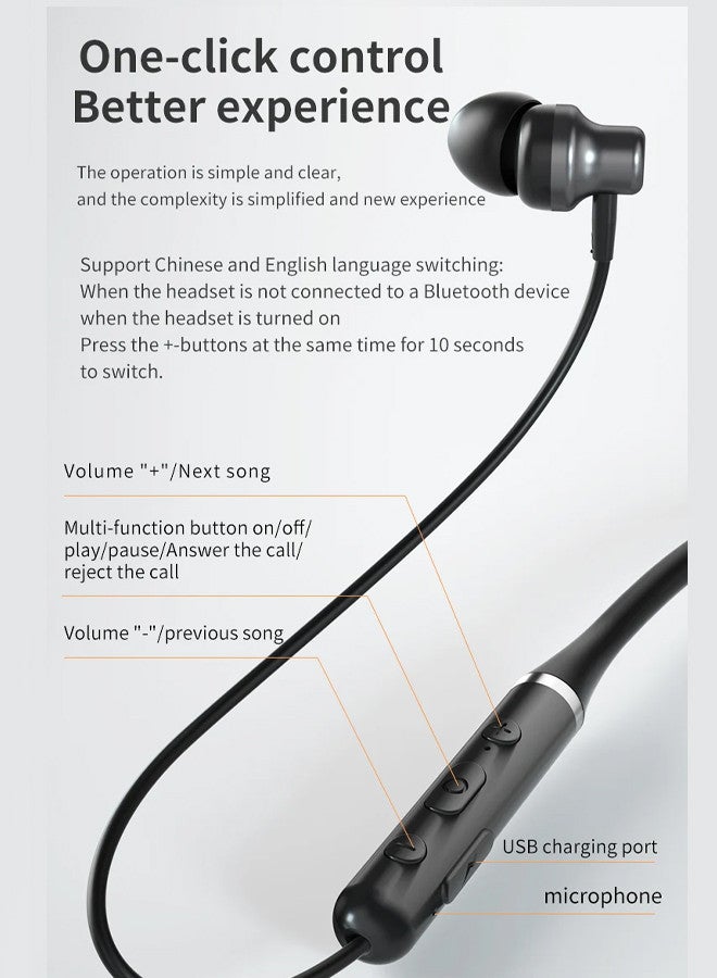 (لهاتف Samsung Galaxy Z Fold 6) سماعات رأس لاسلكية بلوتوث V5.0 IPX5 مقاومة للماء وسماعات أذن رياضية بشريط رقبة مغناطيسي مع ميكروفون