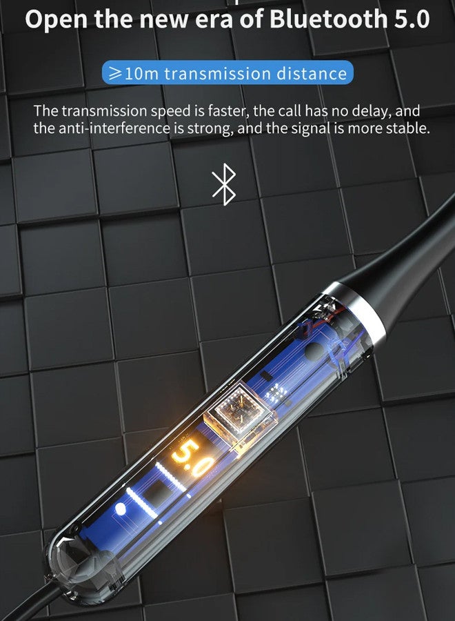 Lenovo (for Google Pixel 8) Wireless Headphones Bluetooth V5.0 IPX5 Waterproof Magnetic Neckband Sport Earphones with Mic Black - Image 4