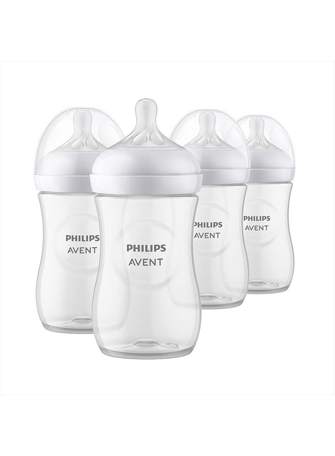 PHILIPS AVENT - Pack Of 4 Natural Baby Bottle with Natural Response Nipple, Clear, 9oz - Image 1