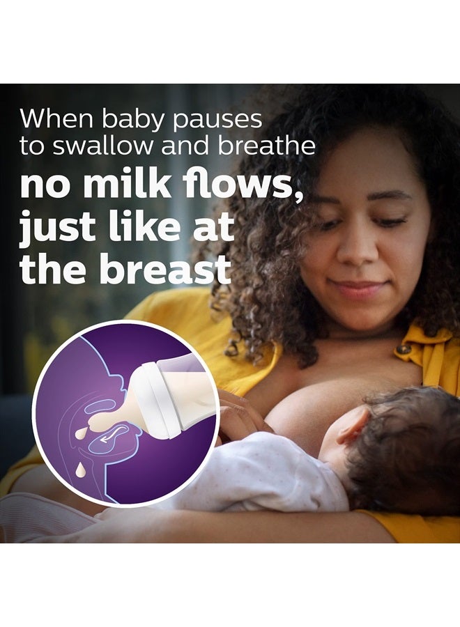 PHILIPS AVENT - Pack Of 4 Natural Baby Bottle with Natural Response Nipple, Clear, 9oz - Image 1