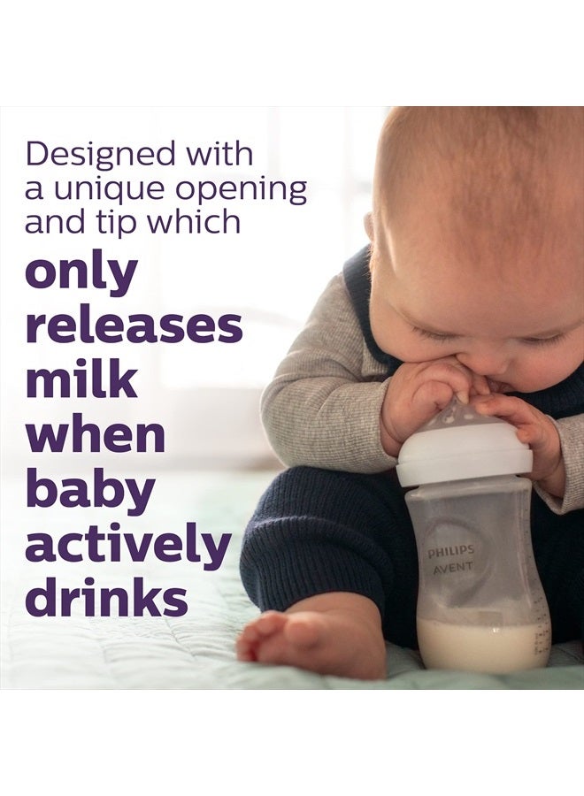 PHILIPS AVENT - Pack Of 4 Natural Baby Bottle with Natural Response Nipple, Clear, 9oz - Image 1
