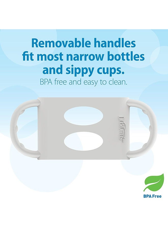 Dr. Brown’s Pack Of 2 Milestones Wide-Neck Sippy Bottle With Silicone Handles 9Oz, Light-Blue And Grey, 6M+ - Image 5