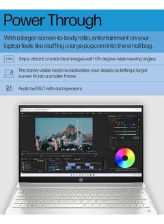 إتش بي كمبيوتر محمول Pavilion 15 بشاشة مقاس 15.6 بوصة ومعالج Core i7-1255u وذاكرة وصول عشوائي 16 جيجابايت ومحرك أقراص SSD سعة 512 جيجابايت وبطاقة رسومات Intel Iris XE وWindows 11 Pro  - Image 3