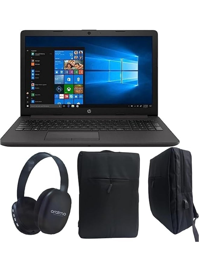HP 255 G8 Laptop With 15.6-Inch Display, Ryzen 5 5500U Processor/8GB RAM/512GB SSD/Intel Iris XE Graphics/Windows 11 Free BT Headphone+Bag English/Arabic Black  - Image 1