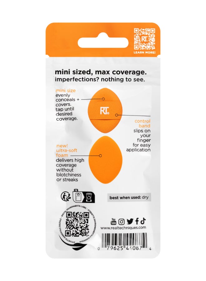REAL TECHNIQUES - Mini Miracle Concealer Puff Trio Orange - Image 1