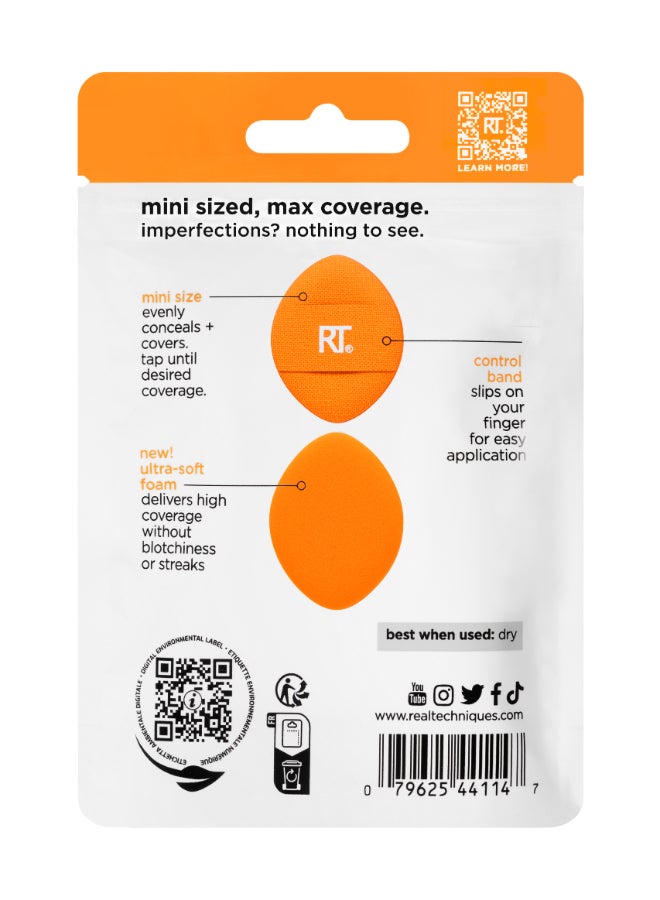 REAL TECHNIQUES Mini Miracle Concealer Puff 6 Pack Orange  - Image 2