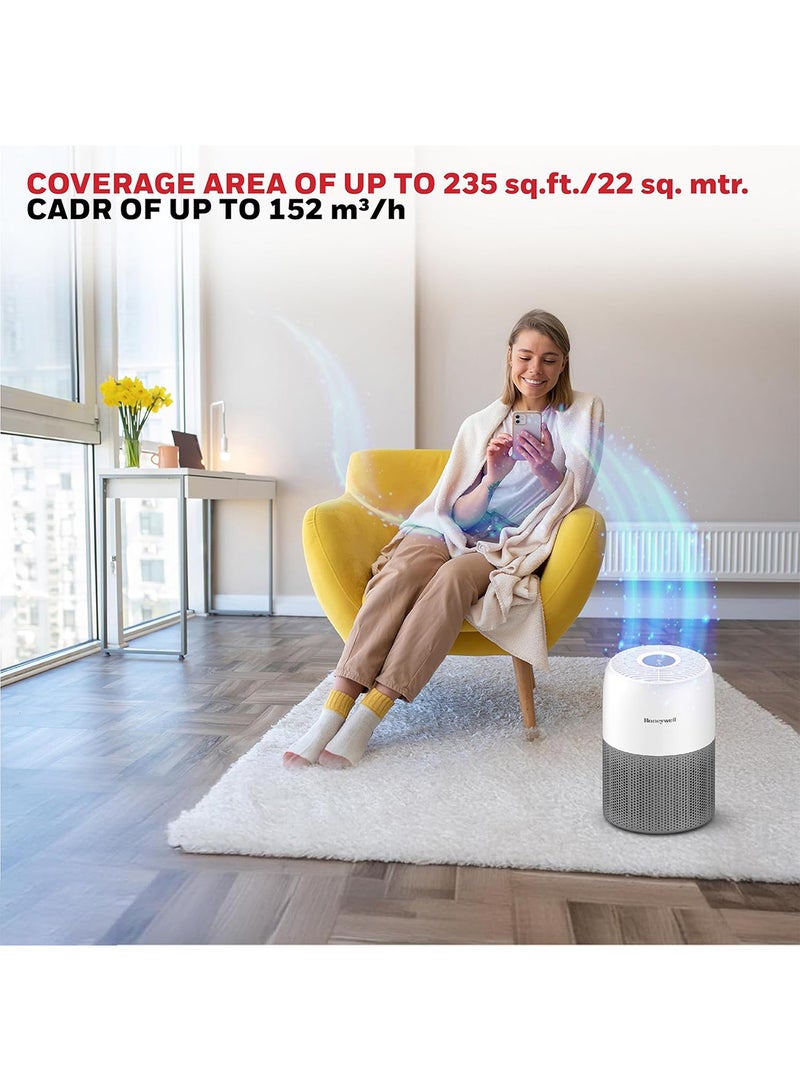 هوني ويل Air Purifier for Home & Office, 3-in-1 filter - Pre-Filter, H13 HEPA Filter, Activated Carbon Filter, Removes 99.99% Pollutants, Allergens, Pet Danger, Smoke, Dust & Pollens - Air touch V1 HC000026/AP/V1/UK White  - Image 2