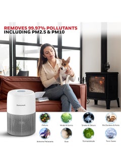 Air Purifier for Home & Office, 3-in-1 filter - Pre-Filter, H13 HEPA Filter, Activated Carbon Filter, Removes 99.99% Pollutants, Allergens, Pet Danger, Smoke, Dust & Pollens - Air touch V1 HC000026/AP/V1/UK White - pnsku/N70096966V/45/_/1729762289/7392e28c-9242-4458-a693-c4ff25adaaf1