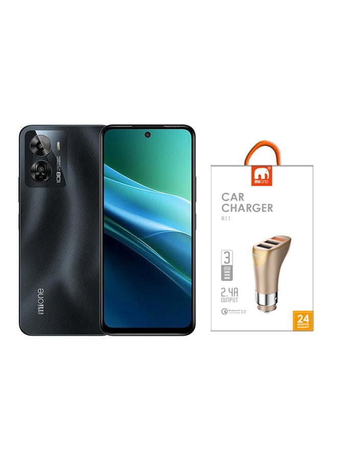 MiOne - U1 Dual SIM Black 12GB RAM 256GB 6.82 Inch Smartphone  4G - KSA Version With Free Dual Port Car Charger - Image 1