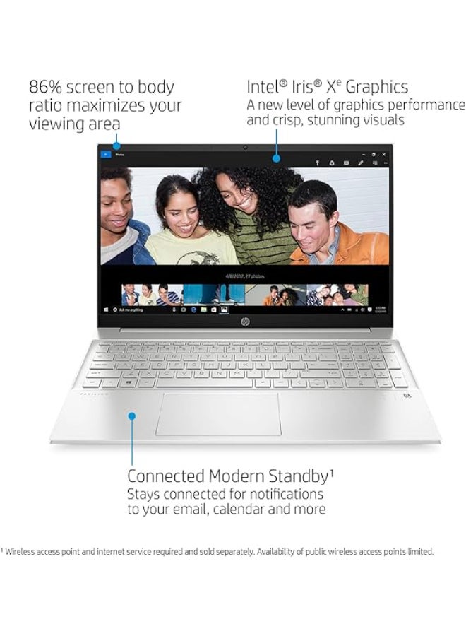 HP - Pavilion 15 (Upgraded Version) Laptop With 15.6-Inch Display, Core i7-1355U Processor/64GB RAM/4TB SSD/Intel Iris XE Graphics/Windows 11 Home English/Arabic Silver - Image 1