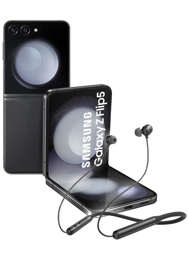 MARGOUN (for Samsung Galaxy Z Flip 5) Soundcore Life U2i Wireless Neckband Headphones USB-C Fast Charging Foldable & Lightweight Build Waterproof Headphones Black - Image 1