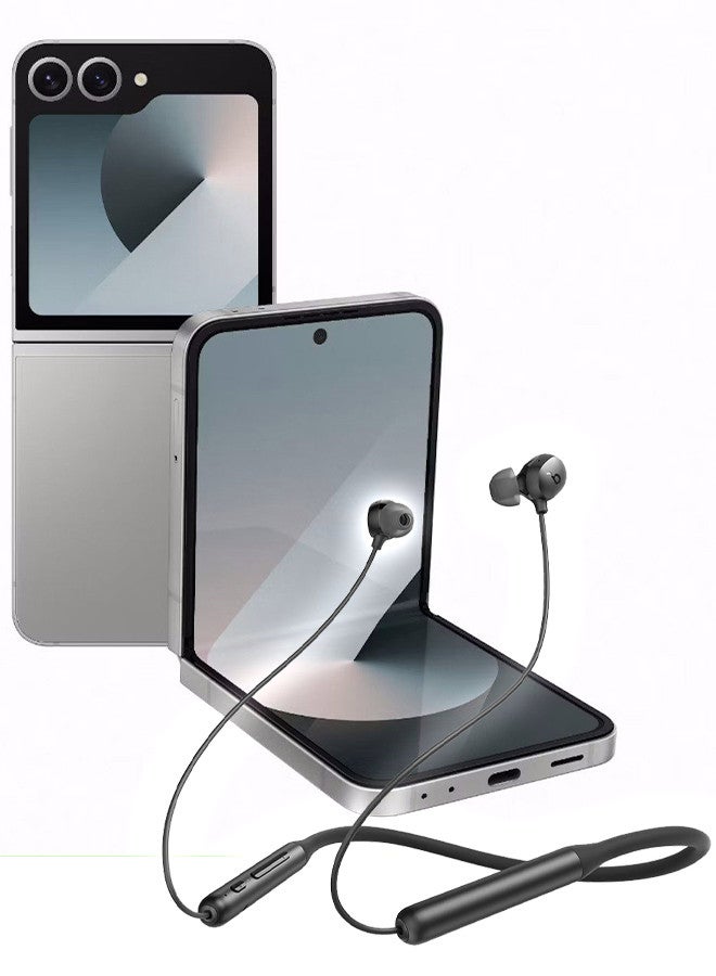 MARGOUN (for Samsung Galaxy Z Flip 6) Soundcore Life U2i Wireless Neckband Headphones USB-C Fast Charging Foldable & Lightweight Build Waterproof Headphones Black  - Image 1