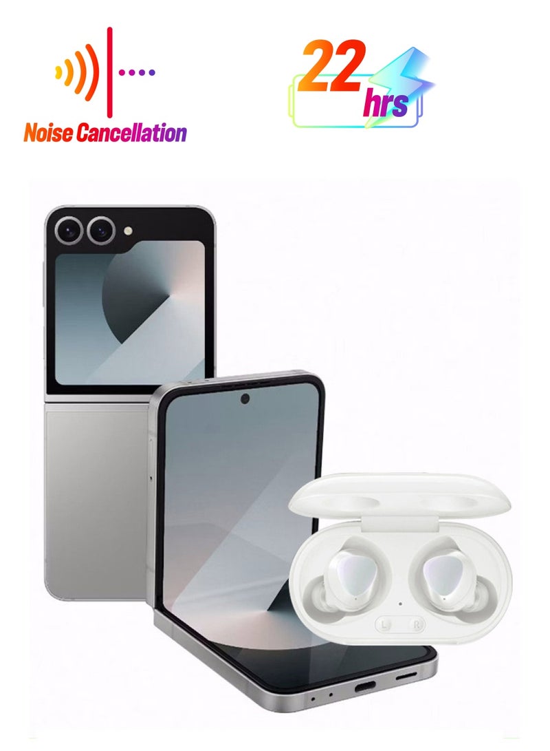 MARGOUN (for Samsung Galaxy Z Flip 6) Buds Plus True Wireless Bluetooth Hands Free Headset Upgraded Sport Earphones White - Image 1