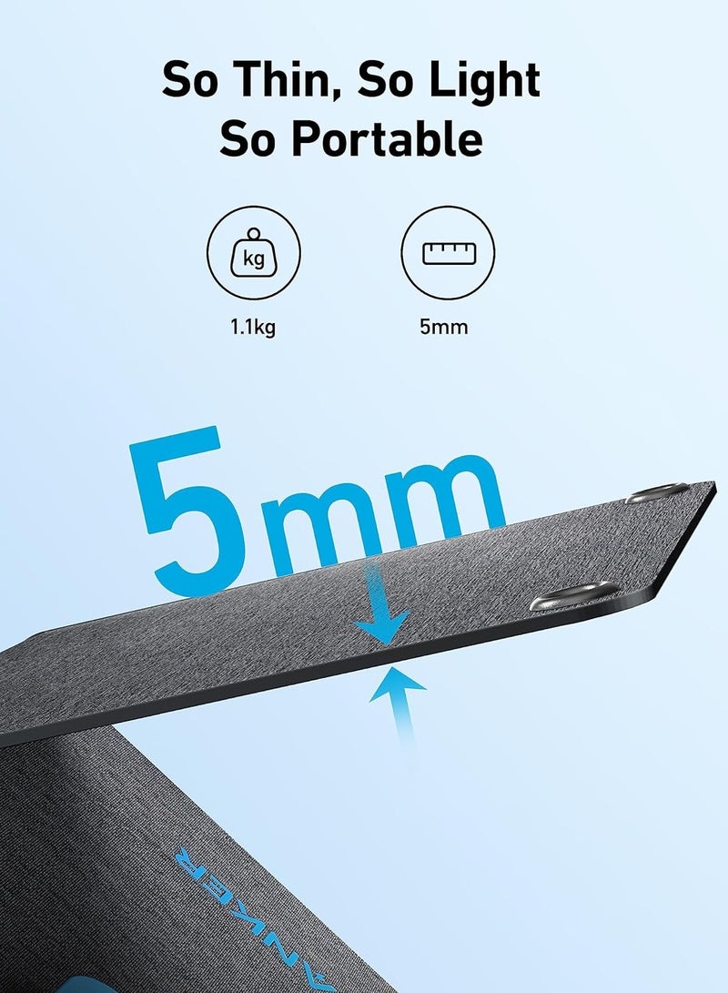 آنكر Solix PS30 Solar Panel, 30W Foldable Portable Solar Charger, IP65 Water and Dust Resistance, Ultra-Fast Charging, Charges 2 Devices at Once, for Camping, Hiking, and Outdoor Activities ‎Gray  - Image 5