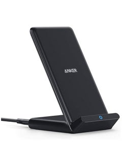 Wireless Charger, PowerWave Stand, Qi-Certified for iPhone 15/14/13/12 Series, SE, 11, 11 Pro, 11 Pro Max, XR, Xs Max, 10W Fast-Charging Galaxy S20 S10 S9 S8, Note 10 (No AC Adapter) Black
