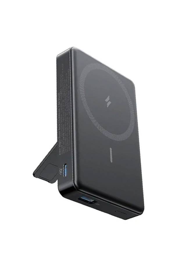 Anker - 10000 mAh 633 Magnetic Battery, 10,000mAh Foldable Wireless Portable Charger, 20W USB-C Power Delivery Power Bank with Stand, Magsafe-Compatible for iPhone 15/14/13/12 Series Grey - Image 1