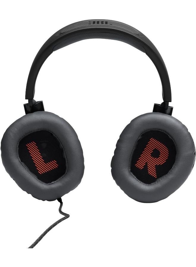 JBL - JBL Quantum 100 Over Ear Gaming Headset with Microphone - Black, Wired Black - Image 1