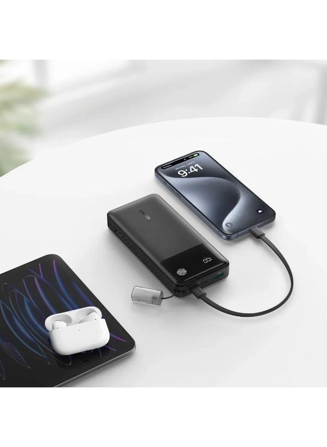 Anker - 20000 mAh A1384H11 Powercore Power bank 20000mAh 30W Portable Charger with USB C Cable Lanyard-black Black - Image 1