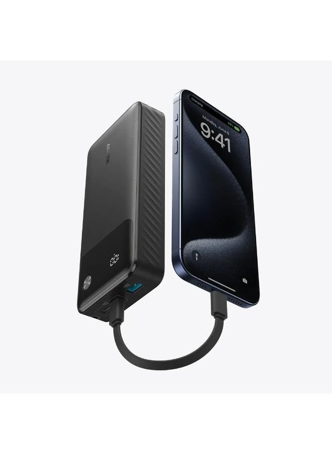 Anker - 20000 mAh A1384H11 Powercore Power bank 20000mAh 30W Portable Charger with USB C Cable Lanyard-black Black - Image 1