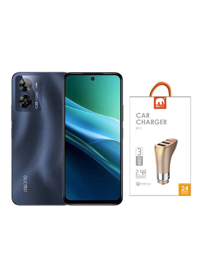 MiOne U1 Dual SIM Blue 12GB RAM 256GB 6.82 Inch Smartphone 4G - KSA Version With Free Dual Port Car Charger  - Image 1