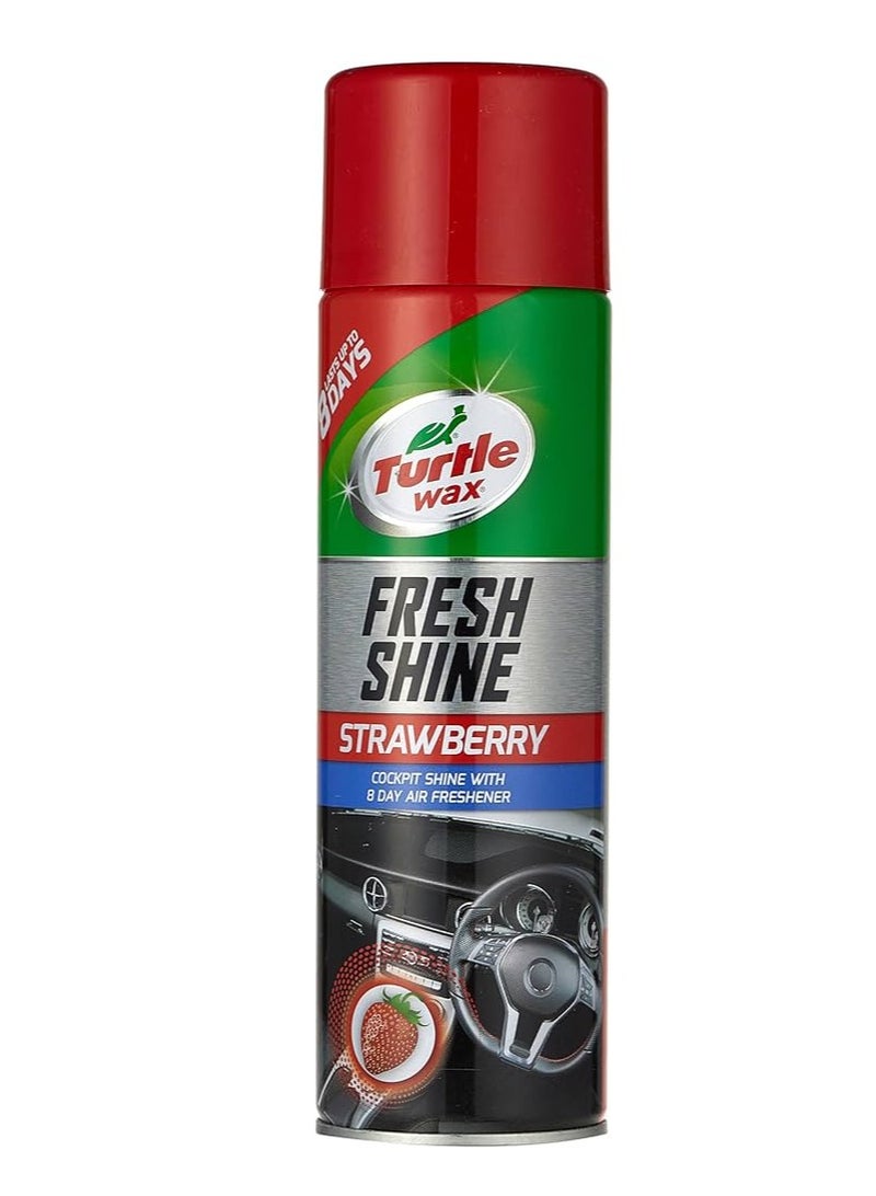 Fresh Shine Strawberry Car Interior Cleaner and Air Freshener, 8-Day Lasting Scent