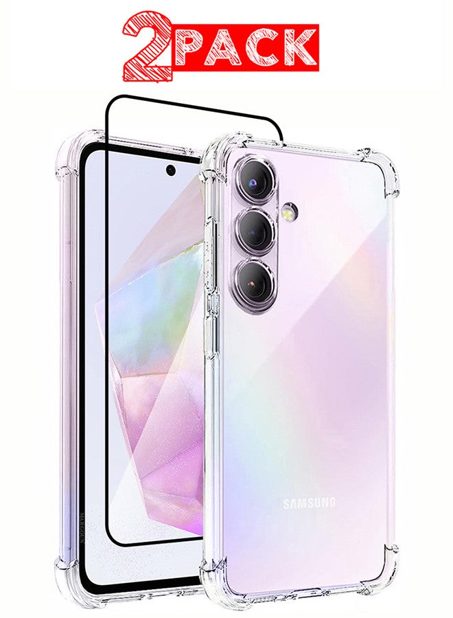 مارجون - (لهاتف Samsung Galaxy A35 5G) قطعتان من الجراب الشفاف وواقي الشاشة، جراب مرن فائق النحافة ومقاوم للخدش ومضاد للصدمات مصنوع من مادة TPU الشفافة - Image 1