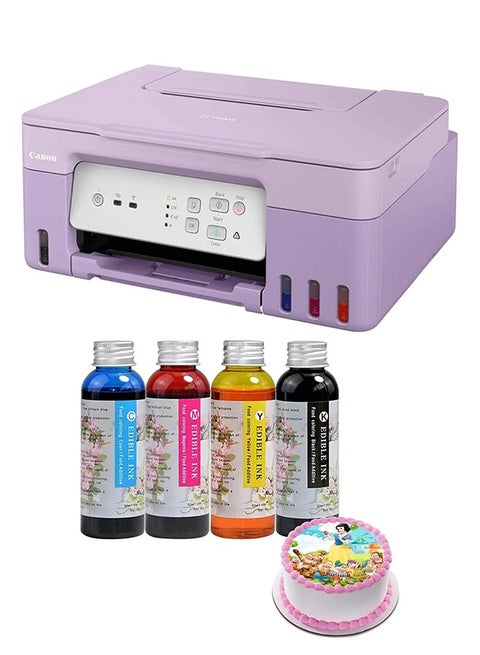 PIXMA G3430 Purple All-in-One Multi-function printer With Food Grade 400ML 4 Colors 100ML/Bottle Bakey Ink Purple