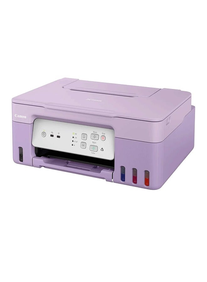 Canon - PIXMA G3430 Purple All-in-One Multi-function printer With Food Grade 400ML 4 Colors 100ML/Bottle Bakey Ink Purple - Image 1