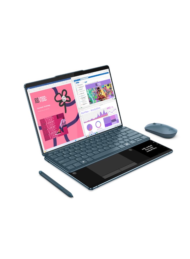 Lenovo Yoga Book 9 Laptop With 13.3-Inch Display, Core Ultra 7-155U Processor/16GB RAM/1TB SSD/Intel UHD 600 Graphics/Windows 11 English/Arabic Tidal Teal  - Image 2