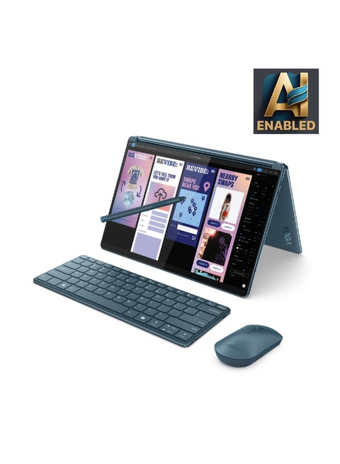 Yoga Book 9 Laptop With 13.3-Inch Display, Core Ultra 7-155U Processor/16GB RAM/1TB SSD/Intel UHD 600 Graphics/Windows 11 English/Arabic Tidal Teal