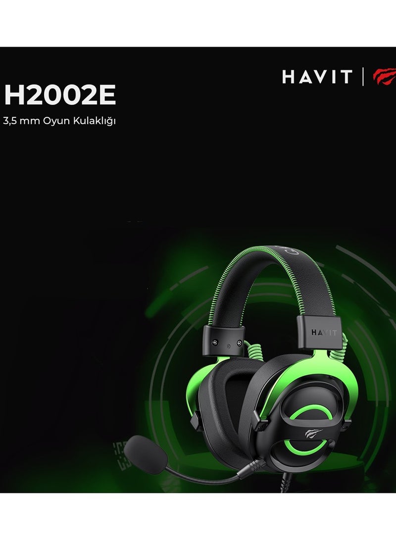 سماعات رأس HAVIT للألعاب باللونين الأسود والأخضر H2002E مع خاصية إلغاء الضوضاء وعصابة رأس قابلة للتعديل وسماعات رأس محيطية للألعاب - pnsku/N70097088V/45/_/1722411070/abf9f6cf-0ca1-4cf4-a749-af378329b696