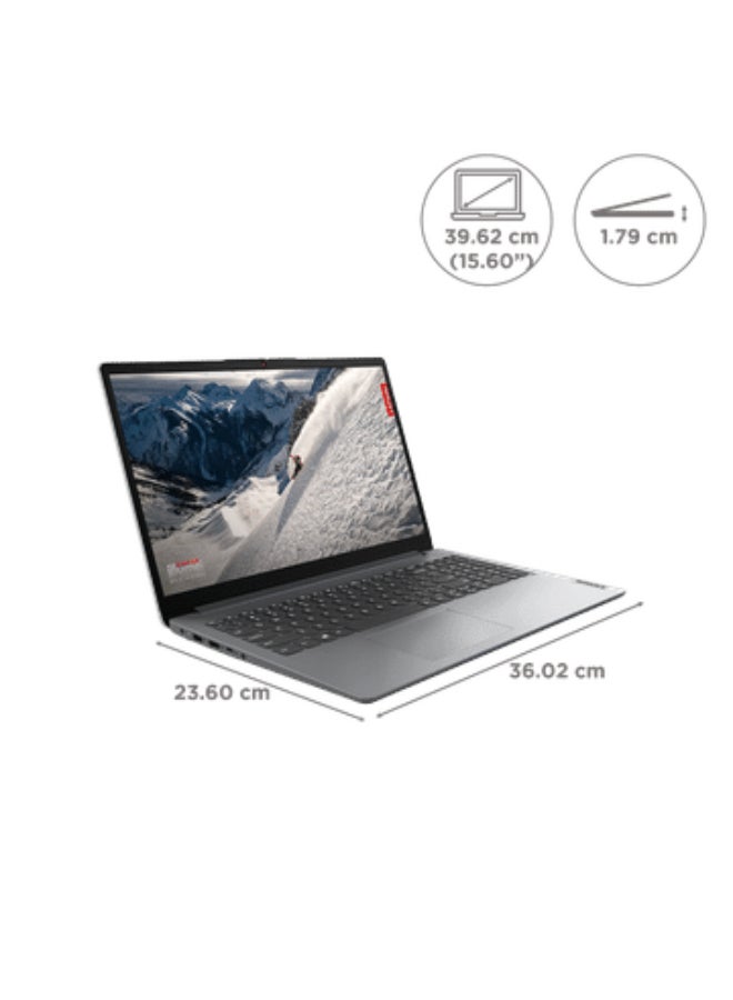 Lenovo Ideapad 1 Laptop With 15.6-Inch Display, Ryzen 5-7520U Processor/8GB RAM/512GB SSD/Radeon 530 Graphics/Windows 11 English/Arabic Cloud Grey  - Image 2