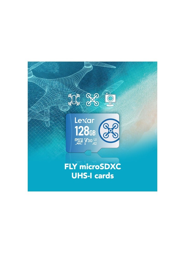 Lexar FLY 128GB MICROSDXC UHS-I CARDS, UP TO 160MB/S READ AND 60MB/S WRITE C10 A2 V30 U3 128 GB - Image 2